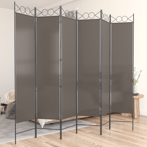 vidaXL 6-Panel Room Divider Anthracite 94.5"x86.6" Fabric - WhatYouNeedSales