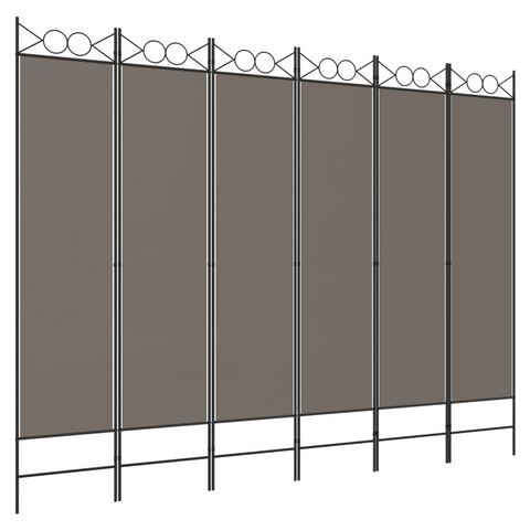 vidaXL 6-Panel Room Divider Anthracite 94.5"x86.6" Fabric - WhatYouNeedSales