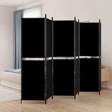 vidaXL 6-Panel Room Divider Black 118.1"x70.9" Fabric - WhatYouNeedSales