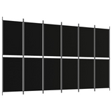 vidaXL 6-Panel Room Divider Black 118.1"x70.9" Fabric - WhatYouNeedSales