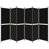 vidaXL 6-Panel Room Divider Black 118.1"x70.9" Fabric - WhatYouNeedSales