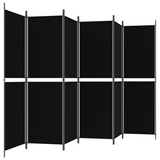 vidaXL 6-Panel Room Divider Black 118.1"x70.9" Fabric - WhatYouNeedSales