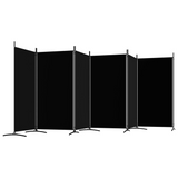 vidaXL 6-Panel Room Divider Black 204.7"x70.9" Fabric - WhatYouNeedSales