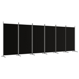 vidaXL 6-Panel Room Divider Black 204.7"x70.9" Fabric - WhatYouNeedSales