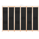 vidaXL 6-Panel Room Divider Black 94.5"x66.9"x1.6" Fabric - WhatYouNeedSales