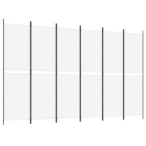 vidaXL 6-Panel Room Divider White 118.1"x78.7" Fabric - WhatYouNeedSales