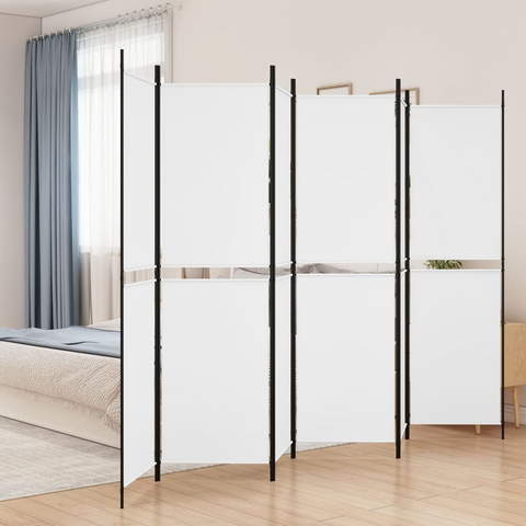 vidaXL 6-Panel Room Divider White 118.1"x78.7" Fabric - WhatYouNeedSales