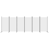 vidaXL 6-Panel Room Divider White 204.7"x70.9" Fabric - WhatYouNeedSales