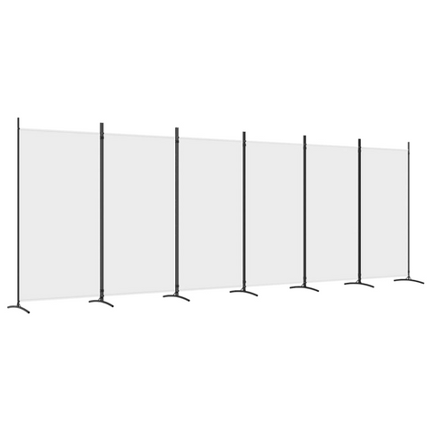 vidaXL 6-Panel Room Divider White 204.7"x70.9" Fabric - WhatYouNeedSales