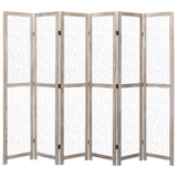 vidaXL 6-Panel Room Divider White 82.7"x65" Solid Wood - WhatYouNeedSales