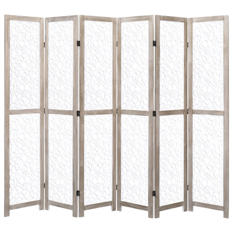 vidaXL 6-Panel Room Divider White 82.7"x65" Solid Wood - WhatYouNeedSales