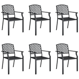 vidaXL 7 Piece Patio Dining Set Anthracite Steel