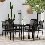 vidaXL 7 Piece Patio Dining Set Black - Elegant Design