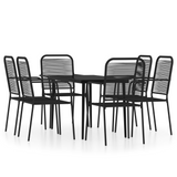 vidaXL 7 Piece Patio Dining Set Black - Elegant Design