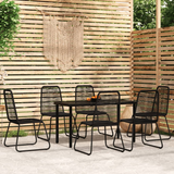 vidaXL 7 Piece Patio Dining Set Black - Outdoor Garden