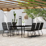 vidaXL 7 Piece Patio Dining Set Black - Perfect for Outdoor