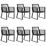 vidaXL 7 Piece Patio Dining Set Black PVC Rattan - Outdoor