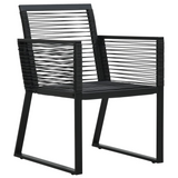 vidaXL 7 Piece Patio Dining Set Black PVC Rattan - Outdoor