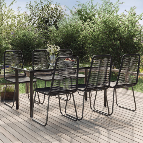 vidaXL 7 Piece Patio Dining Set Black - Weather-Resistant