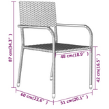 vidaXL 7 Piece Patio Dining Set Gray - Outdoor Furniture