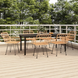 vidaXL 7 Piece Patio Dining Set Poly Rattan - Weather