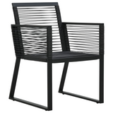 vidaXL 7 Piece Patio Dining Set PVC Rattan Black - Stylish