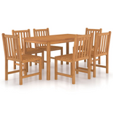 vidaXL 7 Piece Patio Dining Set Solid Teak Wood - Durable