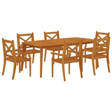 vidaXL 7 Piece Patio Dining Set Solid Wood Acacia - Outdoor