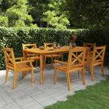 vidaXL 7 Piece Patio Dining Set Solid Wood Acacia - Outdoor