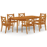 vidaXL 7 Piece Patio Dining Set Solid Wood Acacia - Outdoor