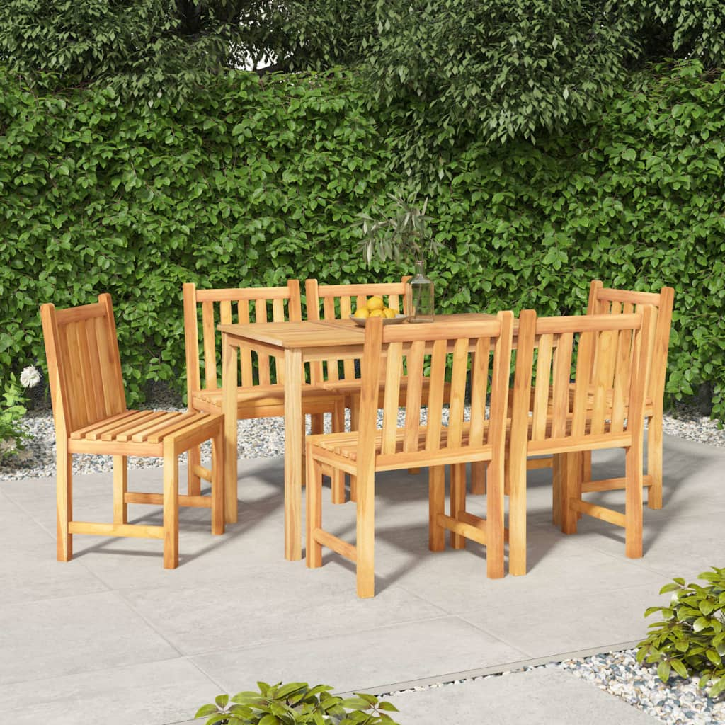 vidaXL 7 Piece Patio Dining Set Solid Wood Teak - Outdoor