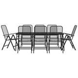 vidaXL 9 Piece Patio Dining Set Anthracite Metal Mesh