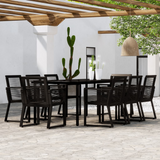 vidaXL 9 Piece Patio Dining Set Black - Black