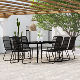 vidaXL 9 Piece Patio Dining Set Black - Elegant Garden