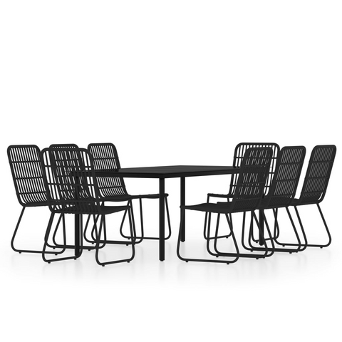 vidaXL 9 Piece Patio Dining Set Black - Elegant Garden