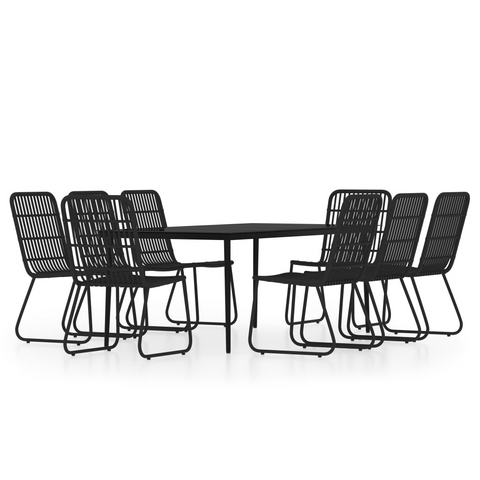 vidaXL 9 Piece Patio Dining Set Black - Elegant Outdoor