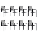 vidaXL 9 Piece Patio Dining Set - Glass Tabletop Sturdy