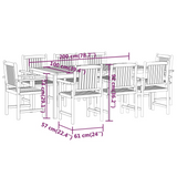 vidaXL 9 Piece Patio Dining Set Solid Wood Acacia - Elegant