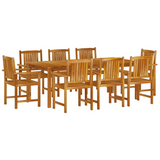 vidaXL 9 Piece Patio Dining Set Solid Wood Acacia - Elegant