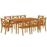 vidaXL 9 Piece Patio Dining Set Solid Wood Acacia - Outdoor