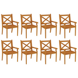 vidaXL 9 Piece Patio Dining Set Solid Wood Acacia - Outdoor