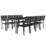 vidaXL 9 Piece Patio Dining Set Steel - Stylish and Durable