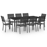 vidaXL 9 Piece Patio Dining Set Steel - Stylish Design