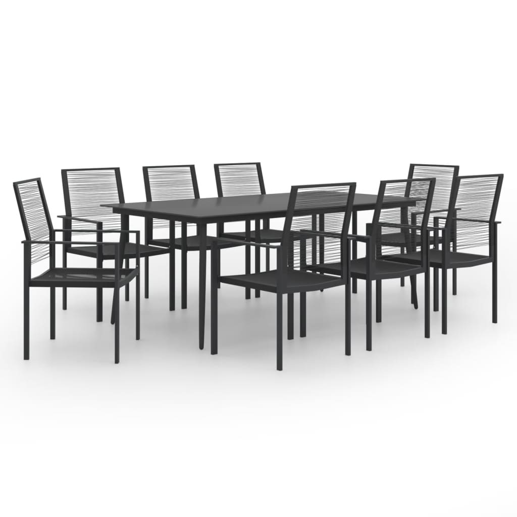 vidaXL 9 Piece Patio Dining Set - Sturdy Steel Frames