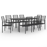 vidaXL 9 Piece Patio Dining Set - Sturdy Steel Frames