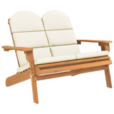 vidaXL Adirondack Patio Bench with Cushions 49.6" Solid Wood Acacia - WhatYouNeedSales