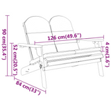 vidaXL Adirondack Patio Bench with Cushions 49.6" Solid Wood Acacia - WhatYouNeedSales