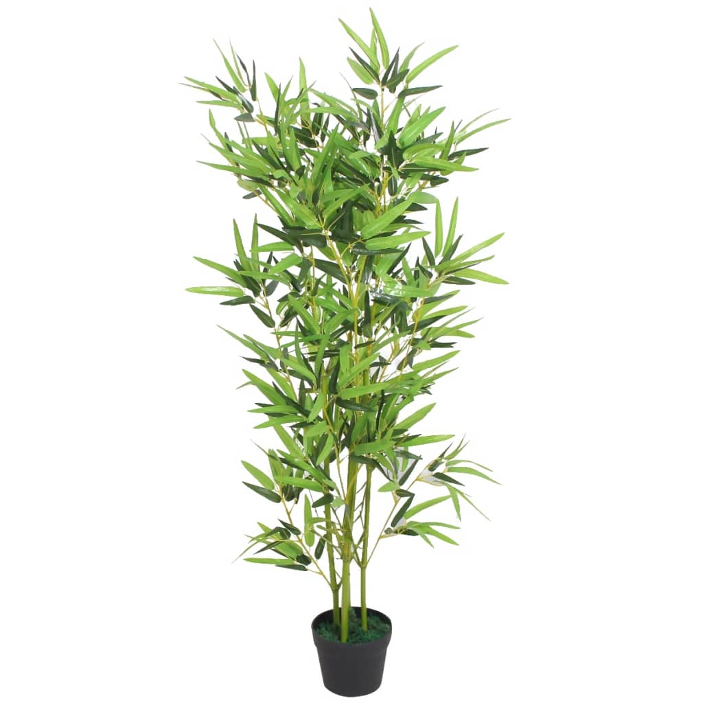 vidaXL Artificial Bamboo Plant with Pot 47.2" Green - WhatYouNeedSales