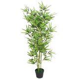 vidaXL Artificial Bamboo Plant with Pot 47.2" Green - WhatYouNeedSales