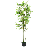 vidaXL Artificial Bamboo Plant with Pot 59" Green - WhatYouNeedSales